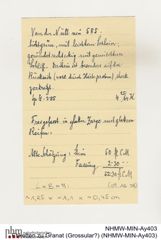 Etiketten zu Granat (Grossular?) (NHMW-MIN-Ay403)